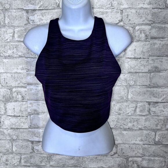 ATHLETA Crop Bra Sports Bra Burgundy Dark Pink Purple Pullover Size M - Picture 13 of 15